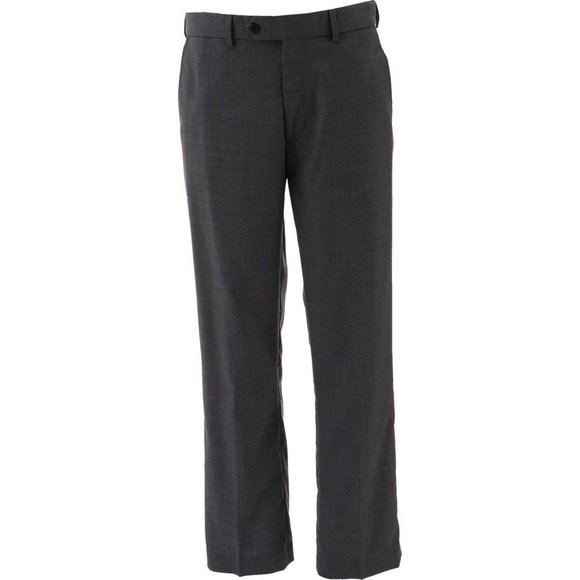 NWT LANDS' END MEN'S COMFORT WAIST WOOL PANTS DARK CHARCOAL (GRAY) 33- UNHEMMED - Picture 1 of 7